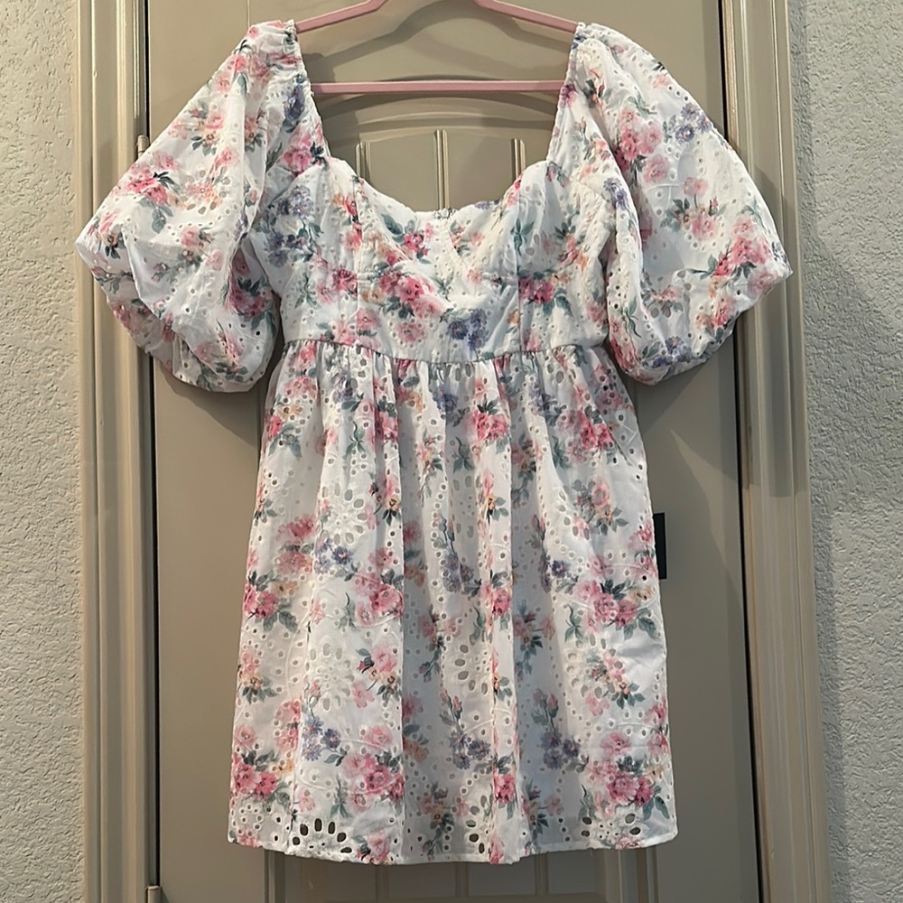 Eyelet Mini Dress
